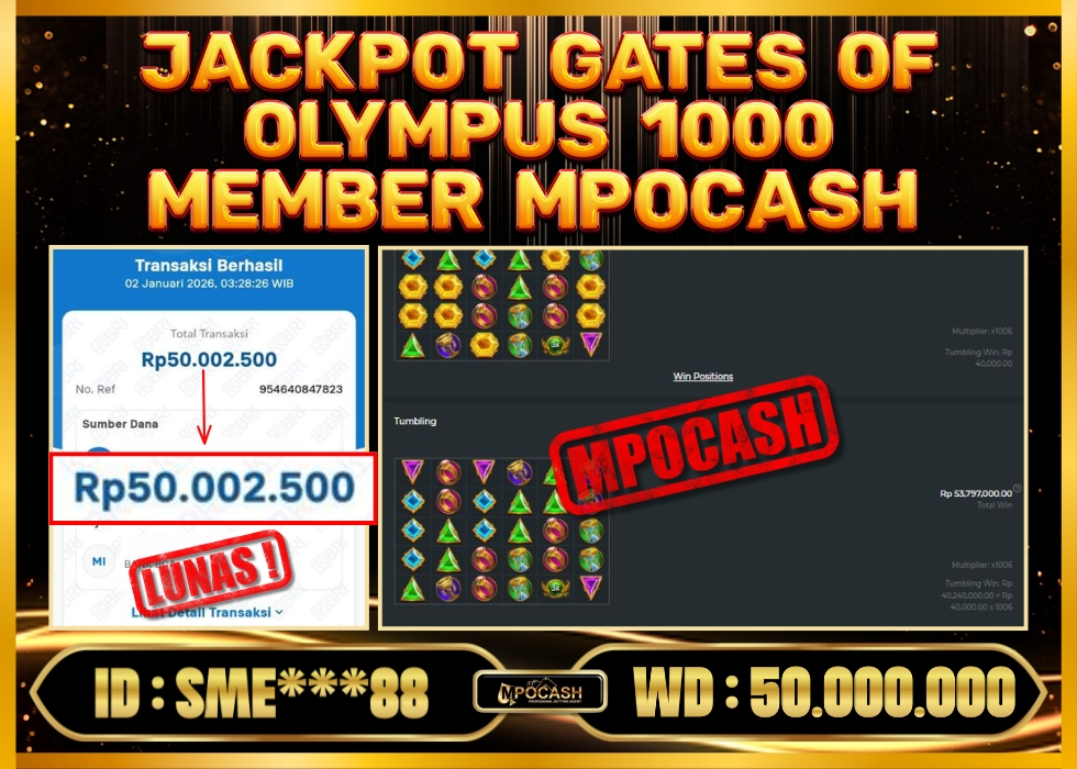 MPOCASH JACKPOT GATES OF OLYMPUS 1000